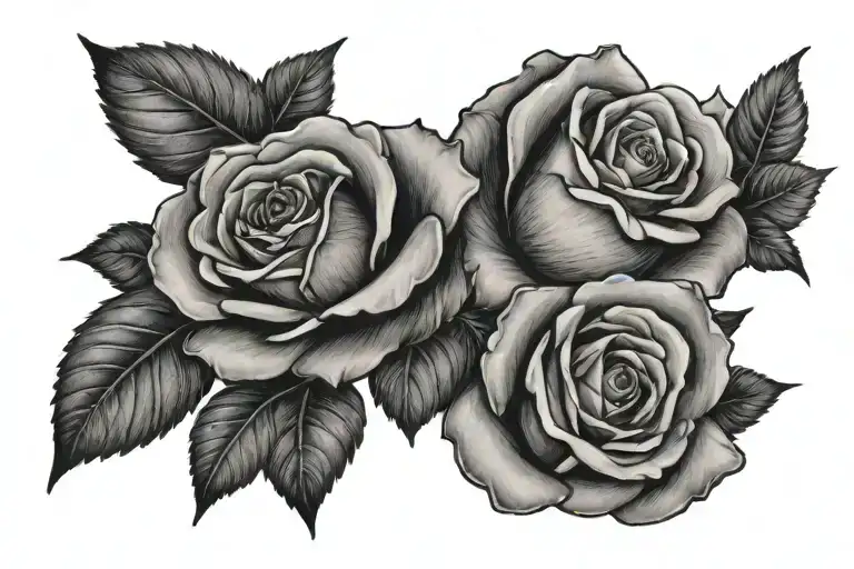 luz maria carrillo with rose surrounded tattoo design idea