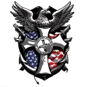 Semper fidelis tattoo for an arm, add in the Templar cross, destroying angel, American flag and eagle globe and anchor tattoo design idea