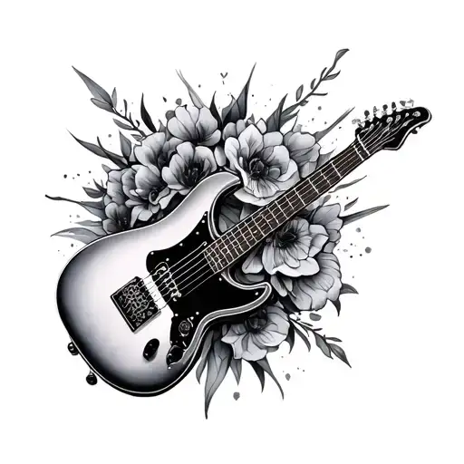 Guitar Memorial tattoo design idea