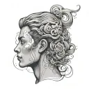 Overthinking Head tattoo design idea