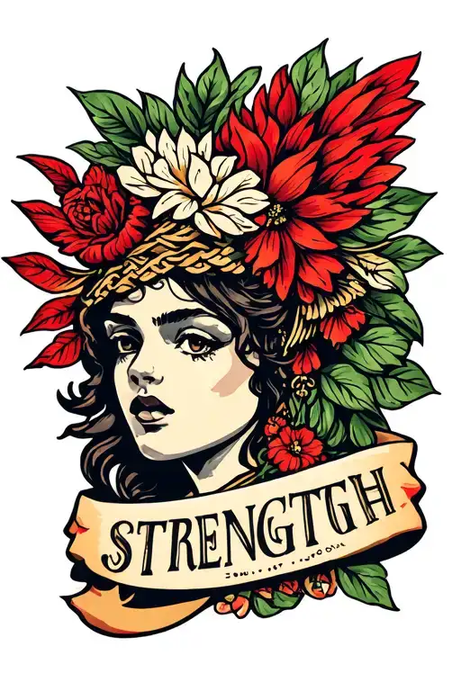 strength courage tattoo design idea