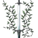 sword and ivy vines tattoo design idea