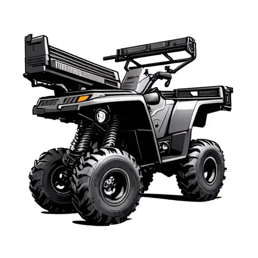 atv arcade guns jeep tattoo design idea