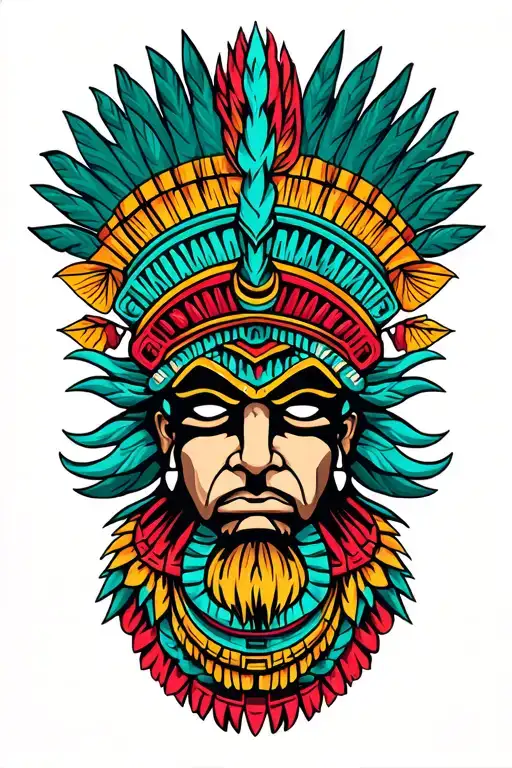 quetzalcoatl aztec god tattoo design idea