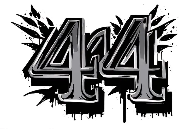 number 4444 with a cool shade. tattoo design idea