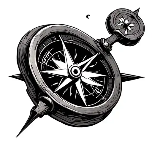 One Piece Compass tattoo design idea