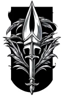 barbados trident held tattoo design idea