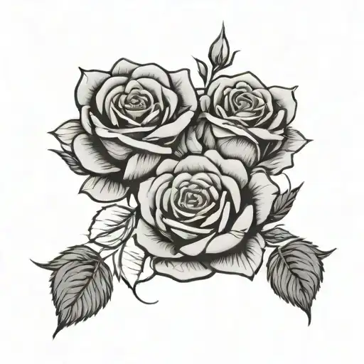 roses with number 45 and 47 tattoo design idea