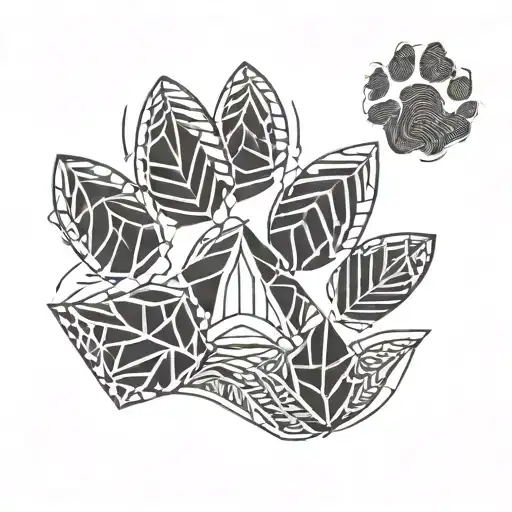 dog paw print tattoo design idea