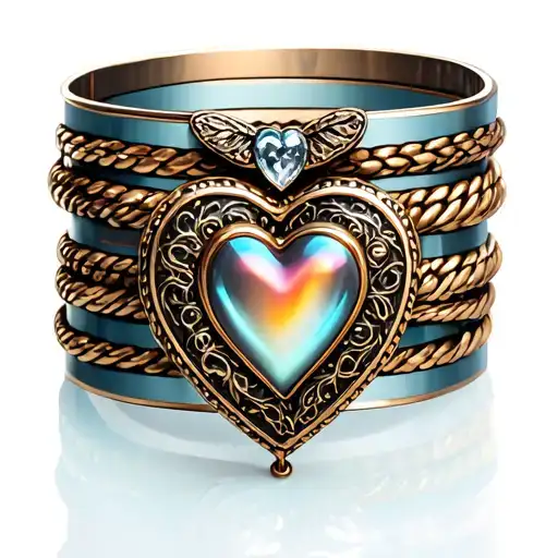 bracelet with heart shaped locket  tattoo design idea