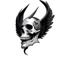 skull half angel devil tattoo design idea