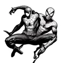 spiderman and gambit tattoo design idea