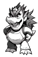 mario game bowser tattoo design idea