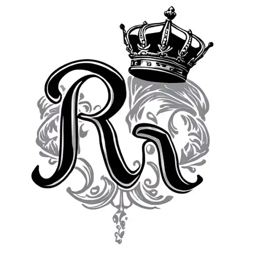 the name Russell with a crown on the R in cursive on the lower back  tattoo design idea