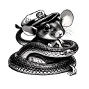 tattoo down the arm or a python eating a little mouse wearing a sailor hat that says snake farm tattoo design idea