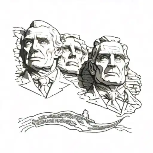 Mount Rushmore Thanos, Voldemort, Bane, The Joker tattoo design idea