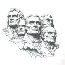 Mount Rushmore Thanos, Voldemort, Bane, The Joker tattoo design idea