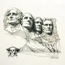 Mount Rushmore Thanos, Voldemort, Bane, The Joker tattoo design idea