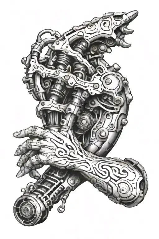 Lesbian hand choking tattoo design idea