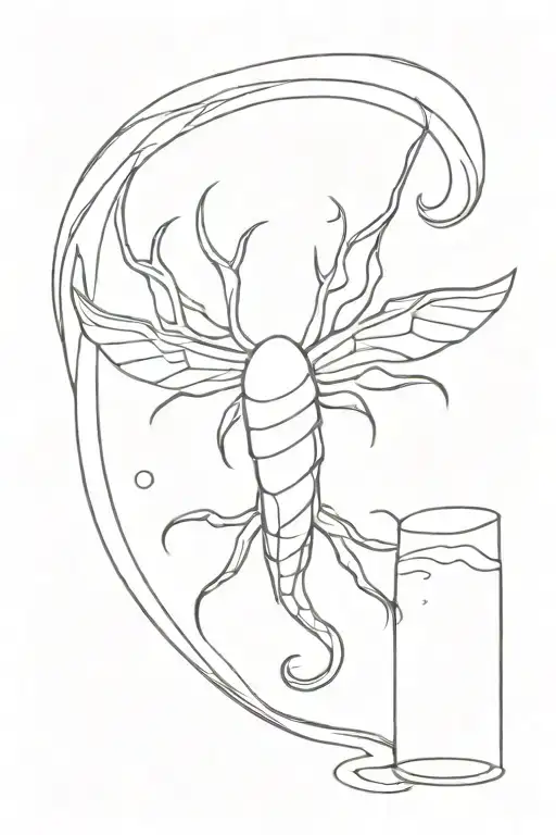 a mead that has space instead of tentacles tattoo design idea