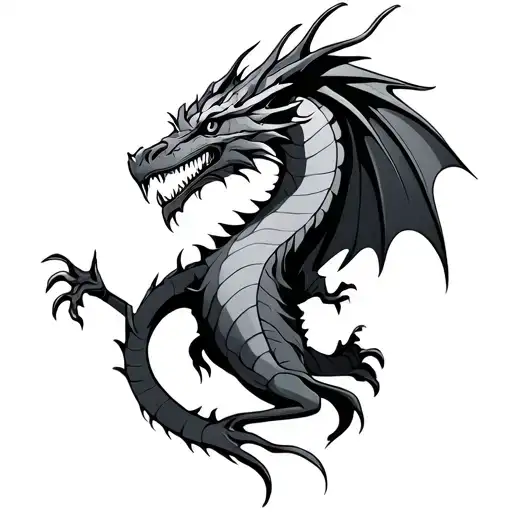 Nordic Western Dragon tattoo design idea