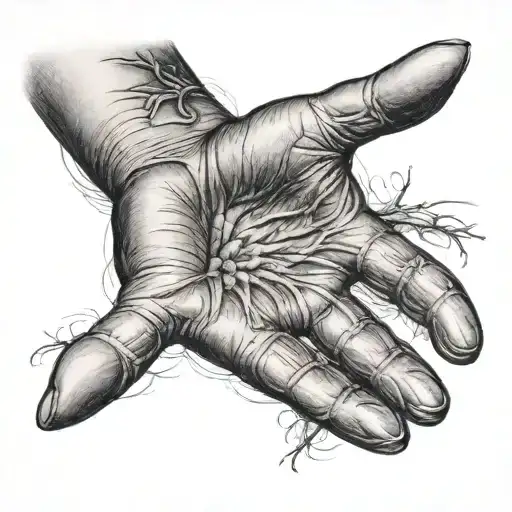 An open hand tattoo design idea