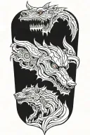 robotic werewolf howling tattoo design idea