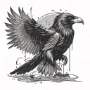 a raven with outstretched wings from the rain tattoo design idea