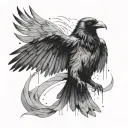 a raven with outstretched wings from the rain tattoo design idea