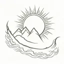 sun rising with "still I rise" tattoo design idea