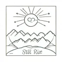 sun rising with "still I rise" tattoo design idea