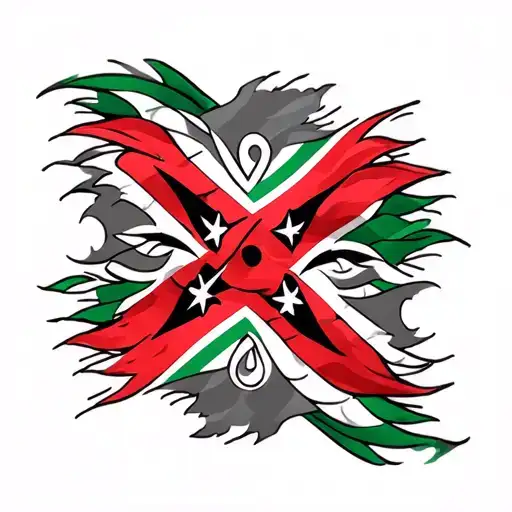 Nigerian Tribal Tattoo and incorporate Trinidad and Tobago Flag tattoo design idea