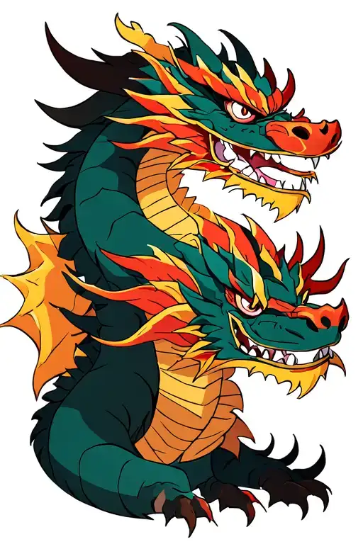 kaido from one piece in dragon form tattoo design idea