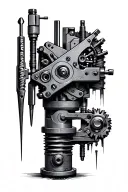machinist tools mechanisms forming a shape tattoo design idea