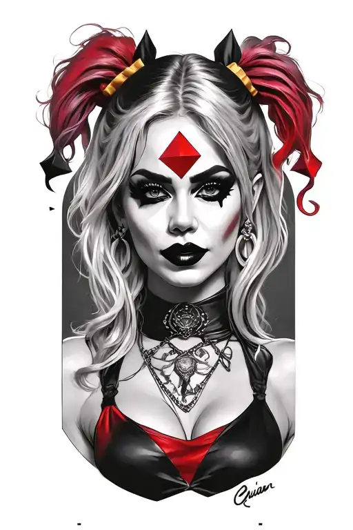 Harley Quinn Rhombuses tattoo design idea