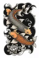 tattoo with koi fish and dragon tattoo design idea