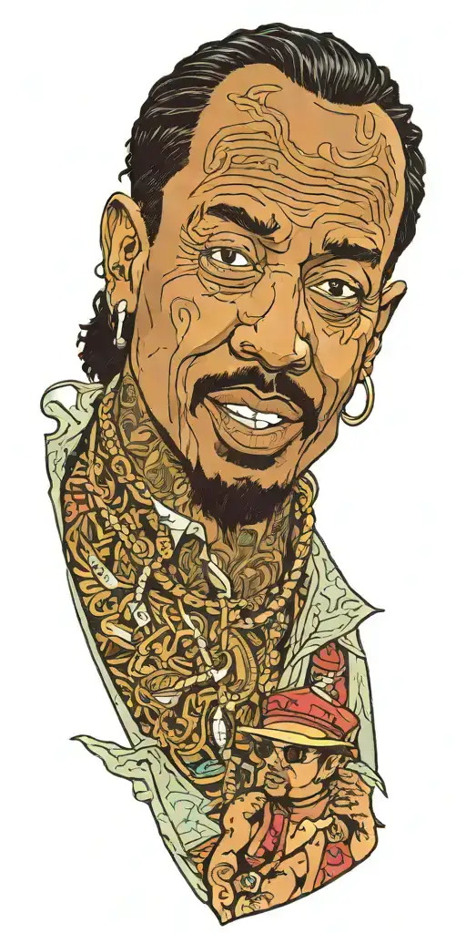 kat Williams comedian pimp in a club with diddy tattoo design idea