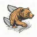 bear print, fingerprint, eagle feather memorial tattoo tattoo design idea