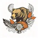 bear print, fingerprint, eagle feather memorial tattoo tattoo design idea