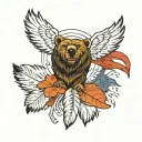 bear print, fingerprint, eagle feather memorial tattoo tattoo design idea
