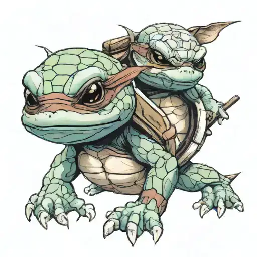 teenage mutant ninja squirtles tattoo design idea