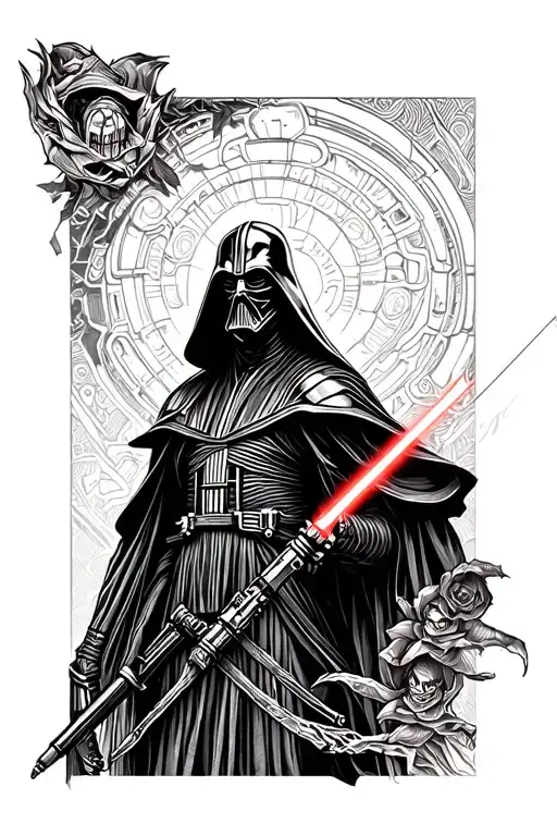 Sith Lord star wars tattoo design idea