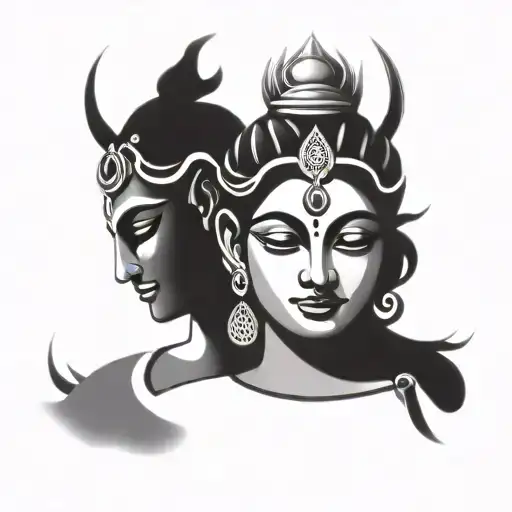 lord shiv Parvati tattoo design idea