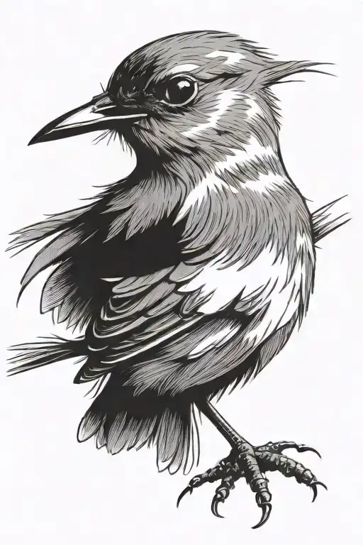robin bird tattoo design idea