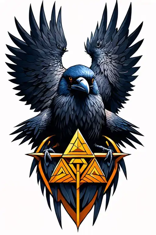 valknut,raven,nordic tattoo design idea