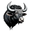 Water Buffalo Celtic head tattoo design idea