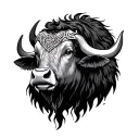 Water Buffalo Celtic head tattoo design idea