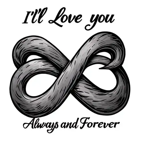 infinity symbol with the words I'll love you always and forever tattoo design idea