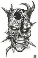 heavy metal and evil dead tattoo design idea