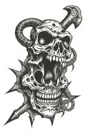 heavy metal and evil dead tattoo design idea